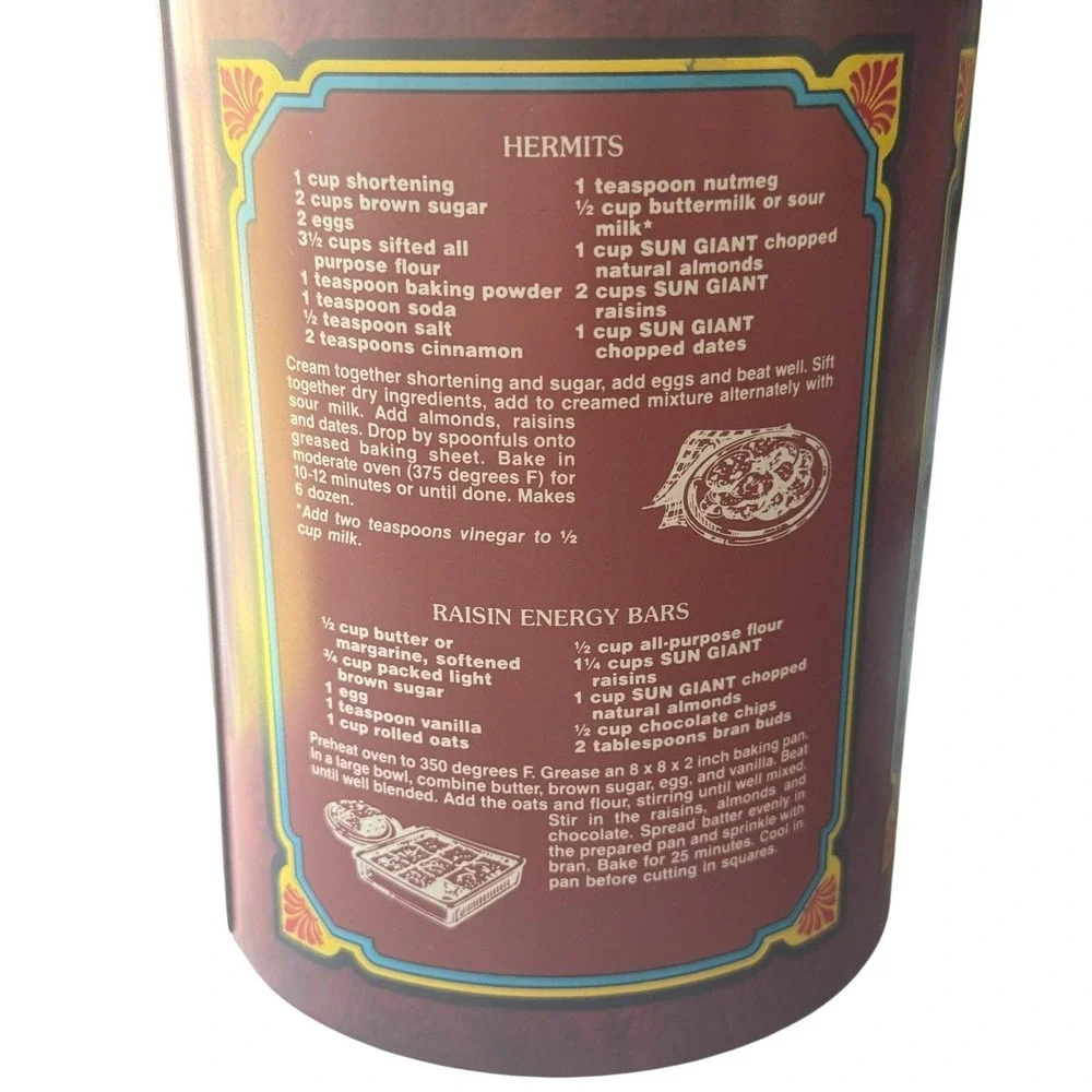 Vintage Pillsbury Heritage & Sun Giant Raisins‎ Advertising Canister Set 1984